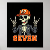 67endy Skeleton – 67 Six Seven Halloween 7 Long Sl Poster (Voorkant)