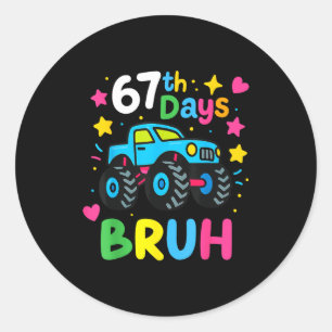 67ste schooldag Bruh grappige meme 67 Monster Truc Ronde Sticker