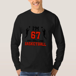 67ste verjaardag 67 jaar oud basketballer t-shirt