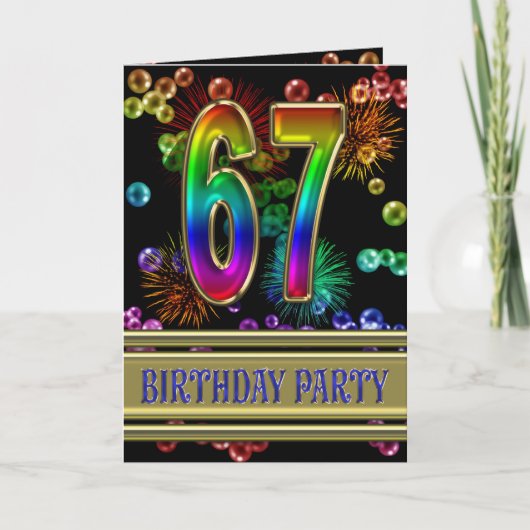 67th Birthday party Invitation (Voorkant)