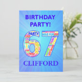 67th Birthday Party Invitation Ajouter un nom (Debout devant)