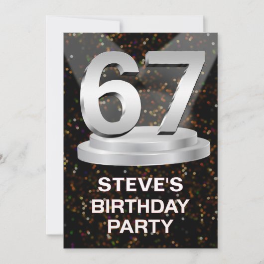 67th Birthday Party Invitation Ajouter un nom (Devant)