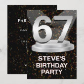 67th Birthday Party Invitation Ajouter un nom (Devant / Derrière)