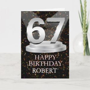 67th Birthday Spotlights Voeg een naam toe Kaart