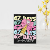 67th Day Of School 67 Days Smarter Coquette Bow Te Kaart (Gele Bloem)