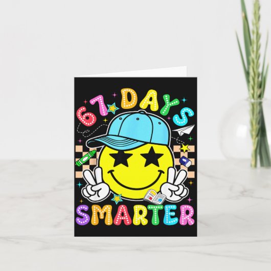 67th Day Of School 67 Days Smarter Teacher Boy Gir Kaart (Voorkant)