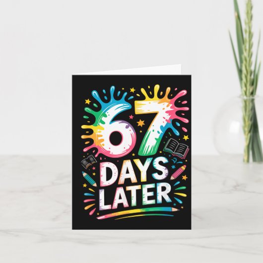 67th Day Of School 67 Meme Teacher Student 67 Days Kaart (Voorkant)