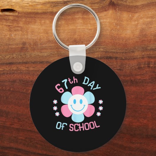 67th Day Of School Funny 100th Of School Students Sleutelhanger (Voorkant)