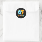 67th Day Of School Funny 67 Days Smarter Teacher B Ronde Sticker (Tas)