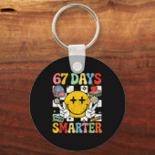 67th Day Of School Funny 67 Days Smarter Teacher B Sleutelhanger (Voorkant)