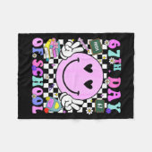 67th Day Of School Funny 6 7 Teachers Students Mem Fleece Deken (Voorkant (Horizontaal))