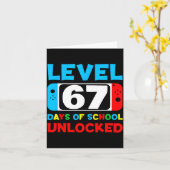 67th Day Of School Gamer Level 67 Days Unlocked 6  Kaart (Gele Bloem)