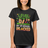 67th Day Of School Gamer Level Unlocked 100 Days O T-shirt (Voorkant)