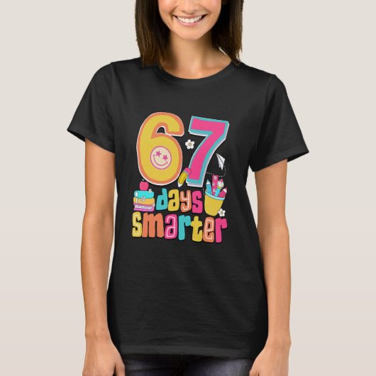 67th Day of School Shirt 67 Days Smarter Teacher B (Voorkant)