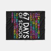 67th Day Of School Teacher Kids 67 Math Numbers 10 Fleece Deken (Voorkant (Horizontaal))