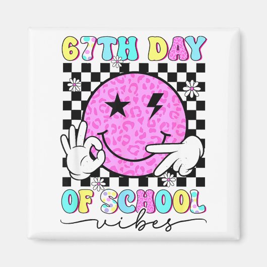 67th Day Of School Vibes Funny Six Seven 67 Meme Magneet (Voorkant)