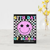 67th Day Of School Vibes Smile Face 67 Six Seven M Kaart (Gele Bloem)