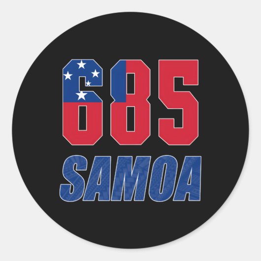685 Samoa Ronde Sticker (Voorkant)