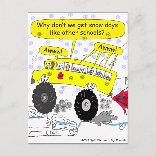 686 Monster schoolbus cartoon Briefkaart (Voorkant)