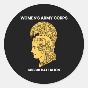 6888th Battalion Six Triple Eighth Black Vrouw Ronde Sticker