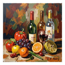 68,66 x 68,66 Stilleven Wijn Fruit