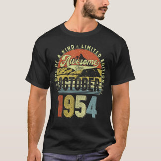68 jaar Geweldige sinds oktober 1954 68e geboorte T-shirt