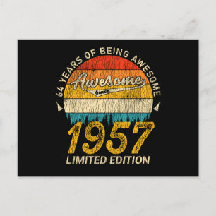 68 Jaar Oud 1957 Retro Geweldig 68ste Verjaardag C Briefkaart