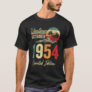 68 jaar oude Vintage oktober 1954 68e verjaardag T-shirt