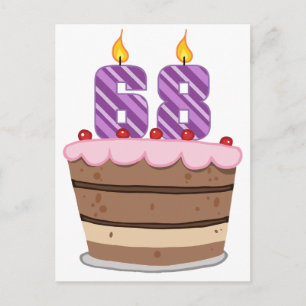 68-jarige leeftijd op de Birthday Cake Briefkaart