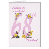 68e anniversaire Fleur numéros décorés (Devant)