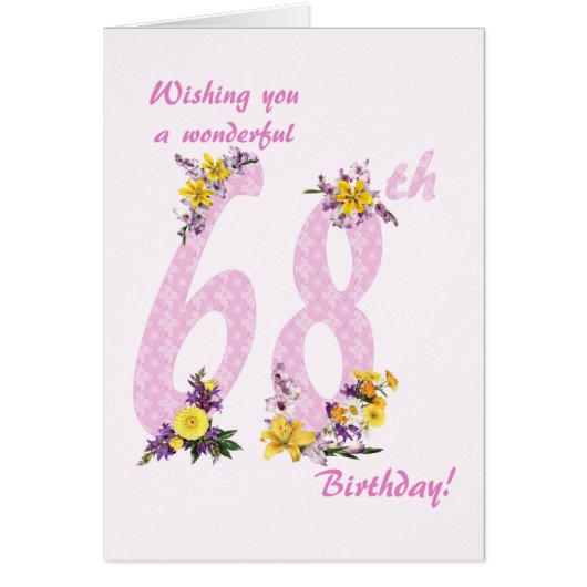 68e anniversaire Fleur numéros décorés (Devant)