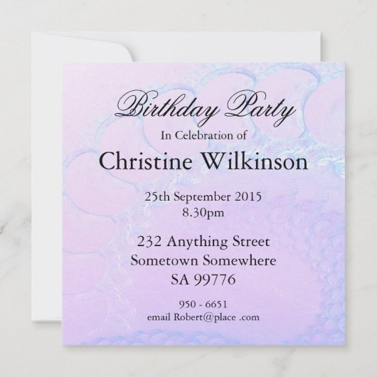 68e anniversaire invitation de fête, Abstraite et (Dos)