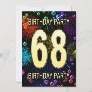 68e anniversaire Invitation fête feux d'artifice