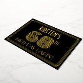 68e verjaardag — Art Deco Style "68" + Naam Folie Uitnodiging (Gedraaid)