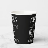 68e verjaardag: Art Deco Style + aangepaste naam Papieren Bekers (Links)