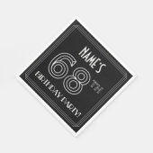 68e verjaardag: Art Deco Style + aangepaste naam Servet (Hoek)