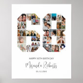 68e verjaardag nummer 68 aangepaste fotocollage poster (Voorkant)