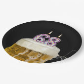 68e Verjaardagsbier op zwart Papier Bord (Gekanteld)