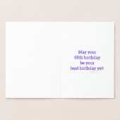 68ème anniversaire : Bold "68 ans !" Carte Gold Fo (Intérieur)