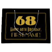 68ste verjaardag — Art Deco Geïnspireerde look "68 Groot Cadeauzakje (Voorkant)