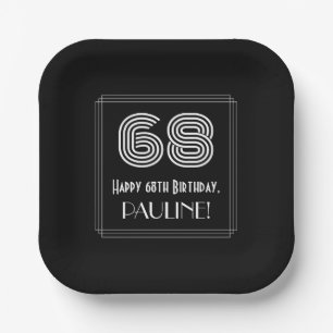 68ste verjaardag — Art Deco Geïnspireerde look "68 Papieren Bordje