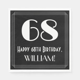 68ste verjaardag ~ Art Deco geïnspireerde look "68 Servet