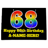 68ste verjaardag ~ Leuk, Kleurrijk, Levendig, Rege Groot Cadeauzakje (Voorkant)