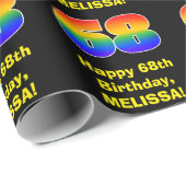 68ste verjaardag: Leuke, kleurrijke regenboog geïn Cadeaupapier (Rol Hoek)