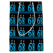 68ste verjaardag met oogbalkaarsen medium cadeauzakje (Voorkant)