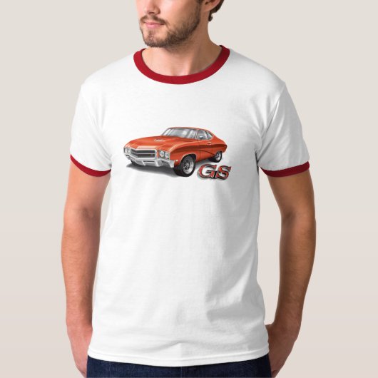69 Buick GS in rood op Ringer T-shirt (Voorkant)