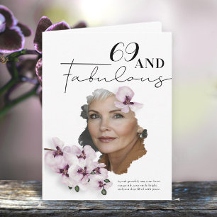 69 & Fabulous Verjaardagskaart met Orchidee Foto Kaart