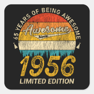 69 jaar oud 1956 Retro Geweldige 69ste verjaardag  Vierkante Sticker