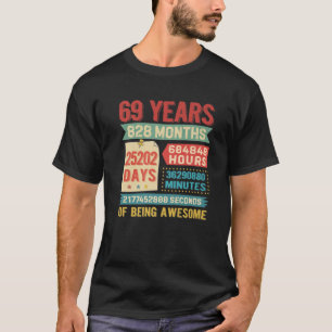 69 jaar oud 69 jaar oud, 9 jaar oud, gedecorbeerd t-shirt