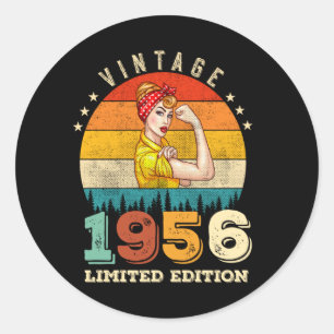 69 jaar oude Bday 1956 Vintage 69ste verjaardag vr Ronde Sticker